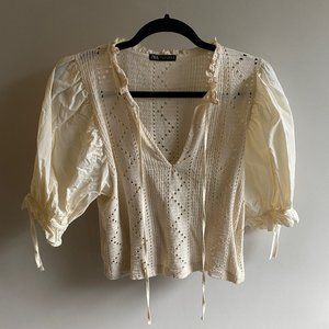 Zara Cream Knit Top